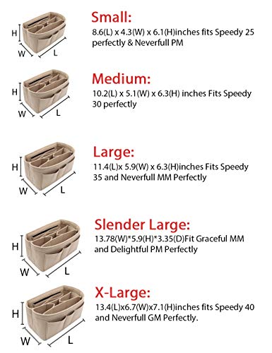 Lexsion Felt Insert Bag Organizer Bag In Bag For Handbag Purse Organizer Fits Speedy Neverful #TOP6