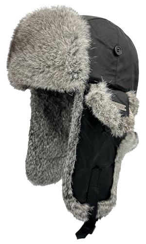 Rabbit Fur Trapper Hat for Men and Women
