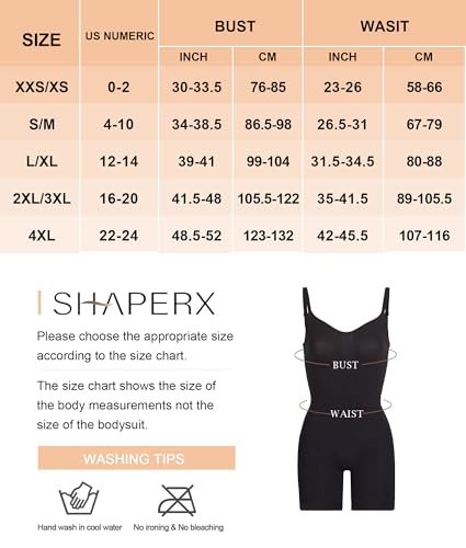 Shaperx SZ5218-2-BLACK-2XL/3XL Women'S Shapewear Bodysuit Tummy Control Body Shaper Seamless Sculpting Snatched Waist Body Suit,Sz5218-2-Black-2Xl/3Xl thumb #2
