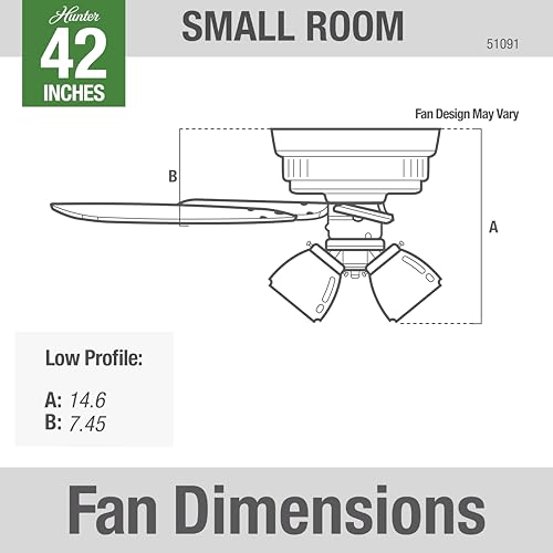 Image of Hunter Builder, Indoor, Ceiling Fan, with LED Lights, 42 inch, New Bronze