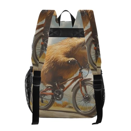 Capybara Bike Funny Clear Backpack, PVC Transparent Bag with Large Capacity for Boys, Girls, Men, Women, See Through Bookbag for School Work College Travel3