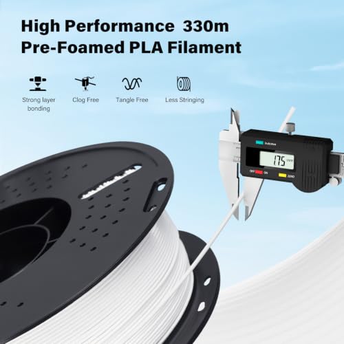 Image of RepRapper Light Weight Pre-Foamed PLA Filament 1.75mm, 330 Meters, White | Low-mass prints for RC aircraft, drones, gliders & lightweight models; matte surface bonds well to all DIY paints