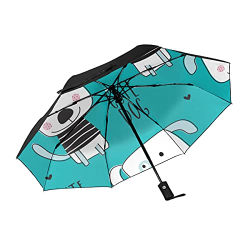 Parapluie de voyage pliant automatique léger et robuste contre la pluie et le soleil