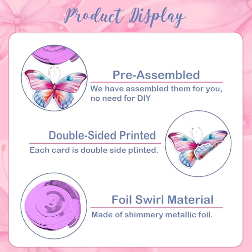 Image of 30 Pieces Butterfly Party Decorations - Watercolor Butterfly Hanging Swirls Spring Summer Theme Butterfly Decorations for Birthday Wedding Baby Shower Party Supplies