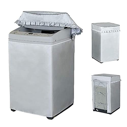 Washing Machine Cover for Top Load Washer Dryer Covers Washing Machine Protector for Automatic Compact Washer Top Loading Balcony Lavadora Waterproof Dustproof Sunproof Oxford (XL(W23D24H38in))