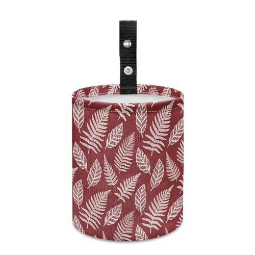 Image of Hanging Car Garbage Bag Tropical Leaf Printed for Car Front Seat, Back Seat, Floor, Garbage Bin Decoration Portable Car Rubbish Bin