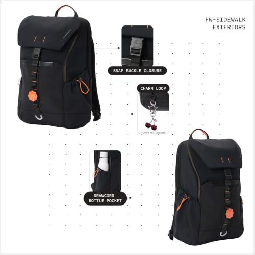 Image of Sidewalk 21L Laptop Backpack 15.6 Inch College Daily Carry | Water Resistant Easy Access Tech Slot Lightweight Nylon Padded Shoulder Straps Luggage Strap Side Bottle Pocket For Men Women