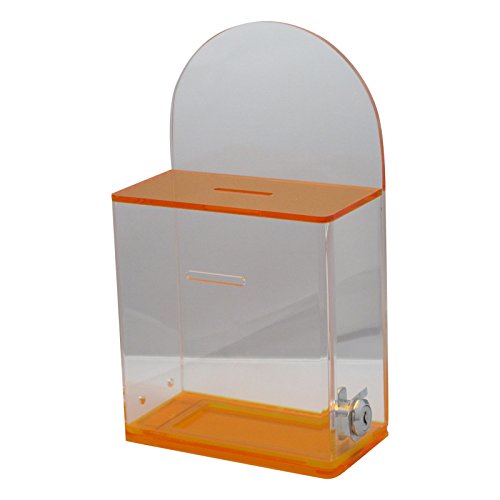 Acrylic Donation Suggestion collection Box Pre Drilled Holes For Wall mounted Or Retail Countertop Tip Box with round back wall display area 10 x 6
