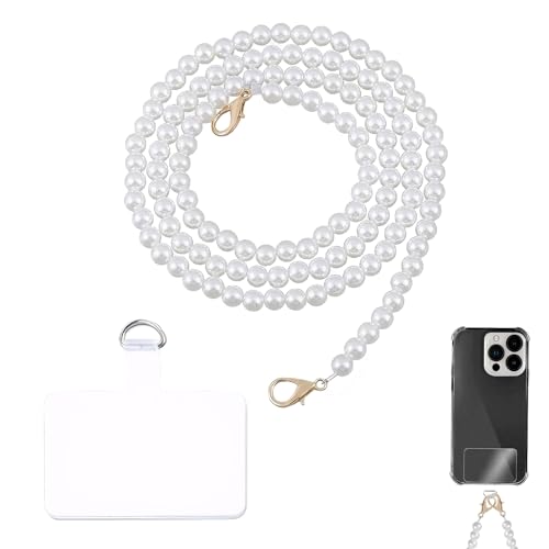 Carreneu Collar para Teléfono Móvil Cordón Cruzado de Hombro con Parches para Teléfono Móvil Viene con 1 Clip para Teléfono Móvil Compatible con la Mayoría de los Teléfonos Móviles