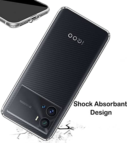 Image of Transparent Soft Silicone TPU Flexible Back Cover Compatible with iQOO 9 Pro + Screen Guard