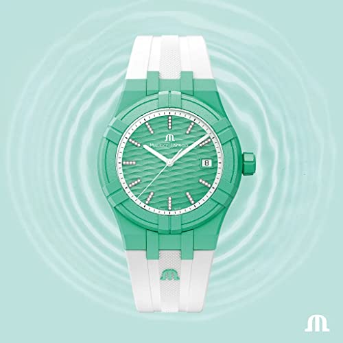Maurice Lacroix AIKON #Tide Mint Green White 40mm Swiss Quartz Watch with Diamonds AI2008-CCCC1-3A0-03