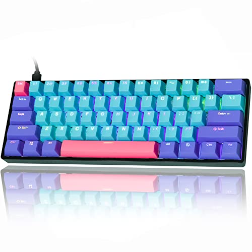 Image of GTSP Gk61 60% Mechanical Keyboard Gaming Custom SK61 Hot Swappable 60 Percent with PBT Keycaps RGB Backlit NKRO Type-C Cable for PS4 (Gateron Optical Yellow, Joker)