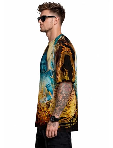 Image of STAND OUT All Over Printed Shiva, Krishna, Hanuman, Kali, Ram and Ravana, Ramayan, Bagavath Githa, Buddha Religious, Spiritual, Hindu Gods T-Shirts