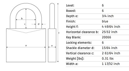 Image of Lockout Padlock, Keyed Alike, Aluminum, Blue, 3 in Shackle Height, 1 9 /16 in Body Width - 1 Each