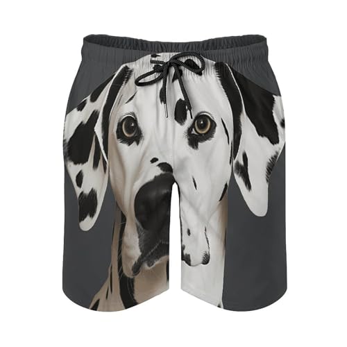 Mens Shorts Dalmatian Men Swim Trunks Quick-Dry Beach Shorts with Drawstring Pocket Bathing Suit4