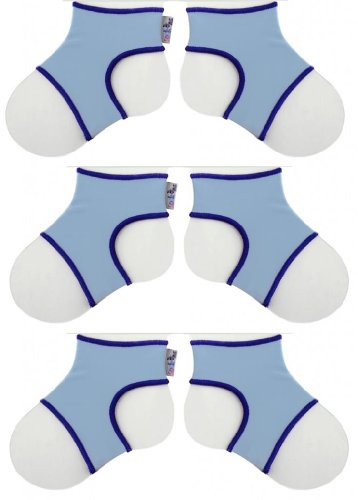 Sock Ons Clever Little Things That Keep Baby, Baby Blue, 0-6 Months, 3 Pack
