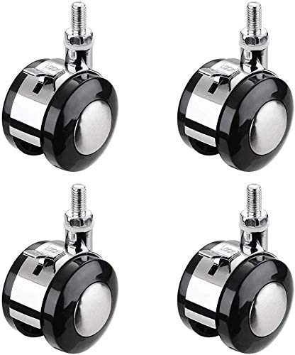 MU Ruedas de 1,5 Pulgadas Giratoria Ruedas con Freno, Conjunto de Cuatro Piezas, Silla de Oficina, Mesa de Centro, Fichero Archivador, Muebles Herrajes, Ruedas para Muebles Universal para Muebles,1.5