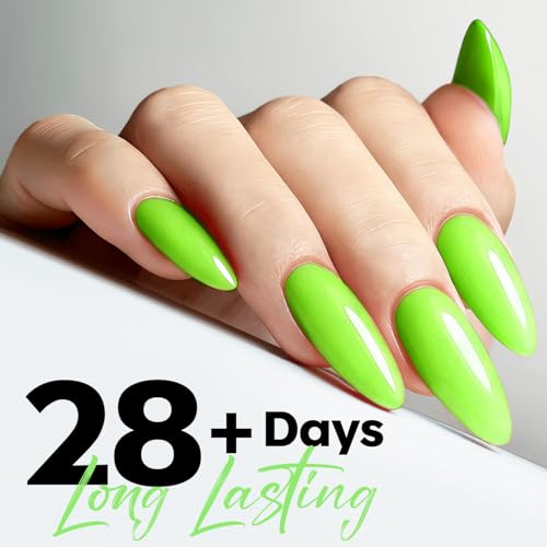 Image of modelones Green Gel Nail Polish Neon Green Gel Polish Lime Summer Nail Poish Soak Off Pastel U V Nail Design Salon DIY Manicure 15 ML