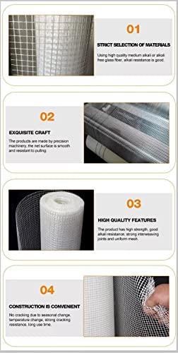 Image of Fiber Mesh Glass Coated Roll 45 GSM for Waterproofing, Roof /Crack Patch /Wall Repair, Wall Coating /Plastering mesh, Chicken mesh, Murga Jali (4 Inch X 50 Meter) (4 inch)