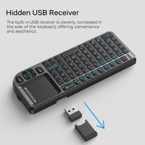 K808 Mini Keyboard with Touchpad, 2.4G + BT, with 7-Color Backlight - 4