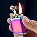 Retro Kerosene Lighter, with Permanent Matches and a Side-Sliding Flint Wheel for Ignition, Zinc Alloy Body, Reusable, a Classic Men's Gift.(Gold)