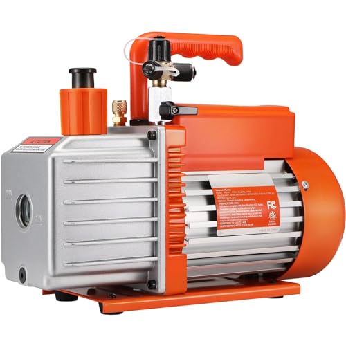 ECILKUC 5 CFM Vacuum Pump Air Conditioning Vacuum Pump 2 Stage Rotary Vane HVAC