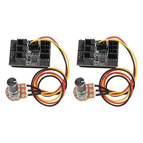 Divisor de 8 vías y adaptador de ventilador PWM de 4 pines con 3 potenciómetros de 12V