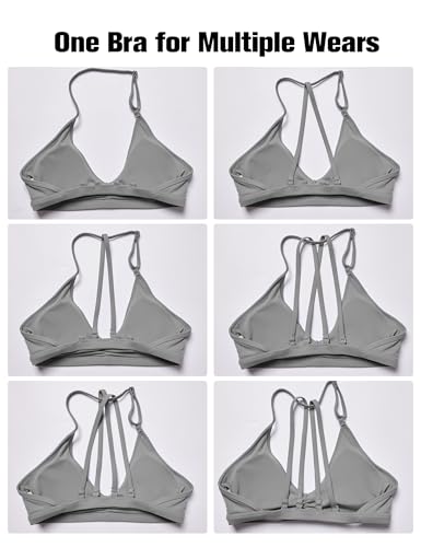 Image of YEOREO CoreFlex Workout Sports Bras for Women Padded Strappy Open Back Gym Bra Light Impact Criss Cross Yoga Crop Top