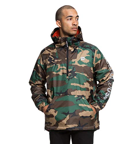 DC Men's BOLAM CAMO Half Zip Water Resistant Windbreaker Jacket, L