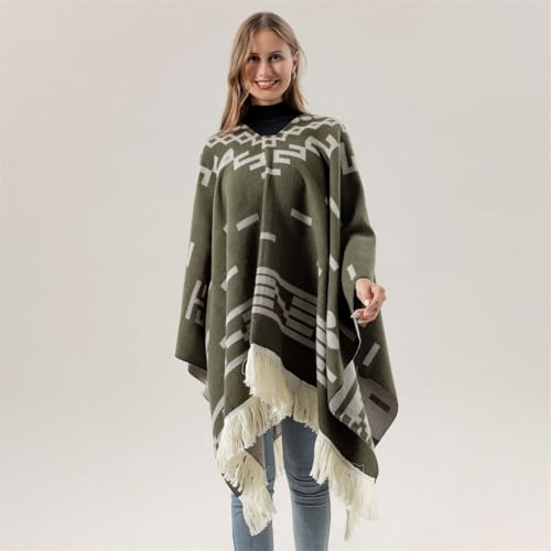 Bohemian Tassel Shawl Wrap Tasse Oversized Knitted Fringed Poncho Cloak Soft and Warm Cowboy Style Eastwood Retro Gift4