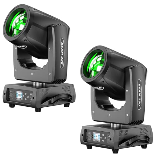 230W LED Luz de Cabeza Móvil, d-mx512 Discoteca Escenario Haz Punto con 24 Prisma 4 Modos de Control Luz de Fiesta para Boda DJ Fiesta Banda en Vivo Espectáculo (2 pezzo)