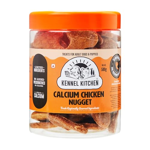 Image of Kennel Kitchen Soft Baked Calcium Chicken Nugget Treats for Dogs, 500g (Pack of 1) | Limited Ingredients | High in Calcium & Protein & Low in Fat | Easy to Chew for Stronger Bones and Teeth