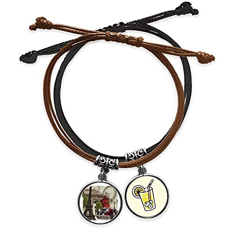 Bracelet Tour Eiffel ajustable résistant ne verdit pas la peau fait main