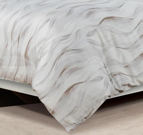 Majestic Giftware Madison Linen 4 Pcs Full Size Duvet Bedding Set (BL511-F-4pcs) Woven Woods 300 TC 100% Cotton Sateen | 1 Fitted Sheet, 1 Duvet, 2 Pillowcases - Lux Collection