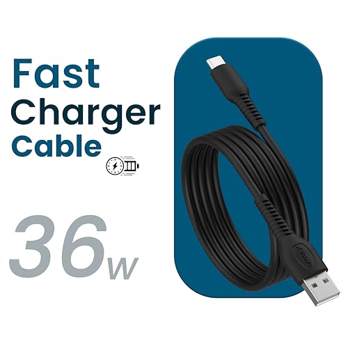Image of UTRAX USB Type-C Cable 36W Fast Charging - Type-C to USB Cable | Fast Charge & Data Sync | Durable PVC Material | Black | Compatible with Samsung, Xiaomi, OnePlus, Realme & More