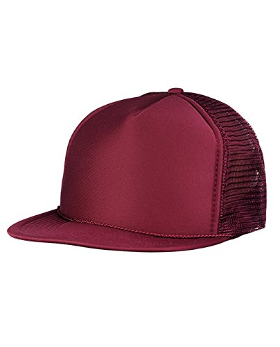 Image of NYFASHION101 Plain Mesh Trucker Hat - Breathable 6-Panel Daily Snapback Cap, Customizable Ideal for DIY Embroidery & Patches