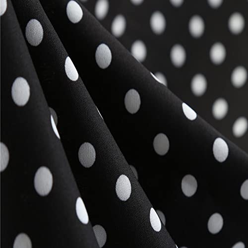 Image of Women Vintage Polka Dot 1950s Rockabilly Halter Audrey Dress Retro Floral Evening Cocktail Swing Dress