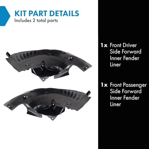 Image of TRQ Front Inner Fender Liner Set Compatible with 2008-2011 Mercedes-Benz C300 C350 MB1248145 MB1249145