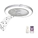 72W Ventilatore da Soffitto Moderno con Luce Smart Altoparlante Bluetooth Musicale LED Lampadario Invisibili Pale Telecomando APP Motore Silenzioso Timer Fan Plafoniera Camera da Letto Ufficio