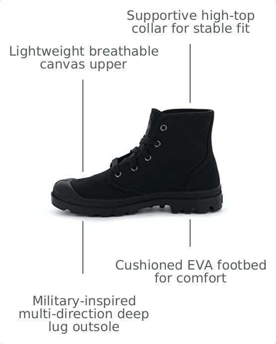 Image of Palladium Women's Pampa Hi Canvas Combat Ankle Boots