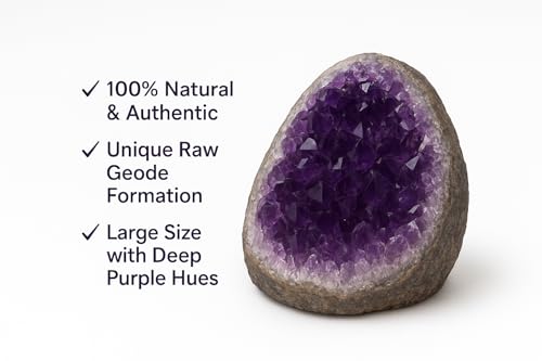 Image of Natural Raw Amethyst Crystal Cluster, Large Purple Geode Formation, Healing Stone for Home Decor, Meditation, Chakra Balancing, Spiritual Energy, Authentic 450-500gm Crystal Gift