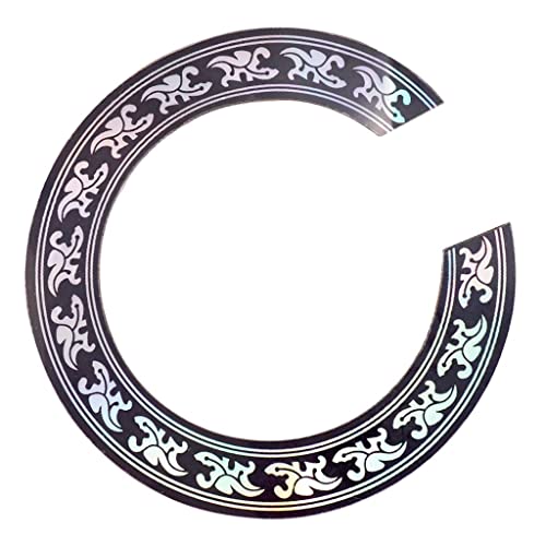 Tachiuwa 40 41inch Acoustic Guitar Sound Hole Sticker with Chrome Design