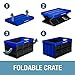 CleverMade Collapsible Storage Bins - Black 3 Pack 62L / 16 Gal holds 100 lbs - Stackable Containers Heavy Duty Capacity Crates Space-Saving