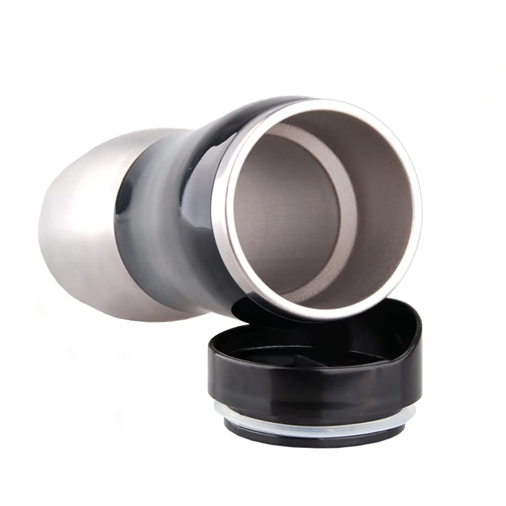 Taza eléctrica para coche de 12 V, 400 ml, termo portátil de viaje de acero inoxidable, taza de agua calentada, hervidor eléctrico con cargador de encendedor de cigarrillos