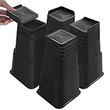 shouwuhho Bed Risers 12 inch Heavy Duty, Oversized Furniture Risers Support up to 6,000 Lbs for Sofa Table Couch Chair Leg Frame Dorm (4 Pack, Black, 12 inch)
