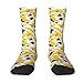 TENMET Colorful Banana Blueberry Crew Socks Men Women Mid Calf Soft Breathable Comfy Cozy Retro Striped Fashion Warm