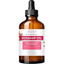 velona Rosehip Oil - 4 Fl Oz | 100% Pure and Natural Carrier Oil| Unrefined, Cold Pressed, Hexane Free | Moisturizing, Face, Hair, Body, Skin