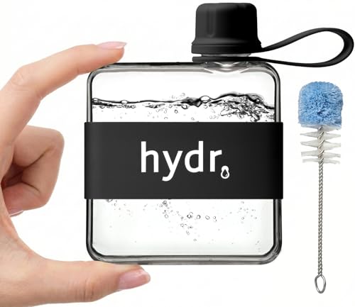 Hydr™ V2 Bottiglia Piatta Per Borsa E Spazzola Di Pulizia Flessibile | 320Ml Bottiglia D'Acqua Tritan Senza Bpa Sottile Da Viaggio, Piccola Bottiglia 