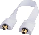 DUR-line FD Slim Weiss - hauchdünne Tür-/Fensterdurchführung für SAT Kabel (F-Buchse auf F-Buchse) - Flachkabel - Fensterkabel