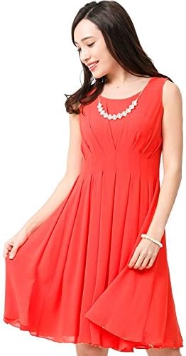 Amazon Co Jp アッドルージュ Addrouge ドレス ワンピース パールネックレス付き シフォン ａライン X 服 ファッション小物